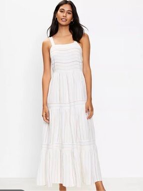 White Tiered Maxi Dress by Loft